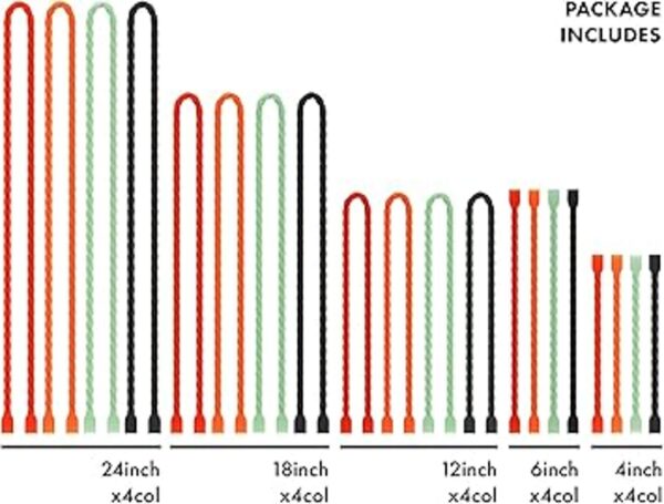 Gesipor 20 bridas de silicona Bridas giratorias de goma