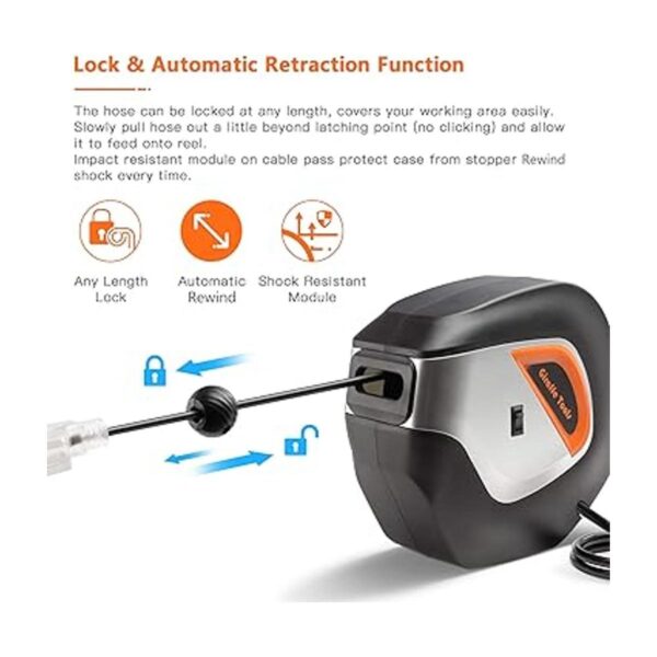 Giraffe Tools Carrete de cable de alimentación retráctil