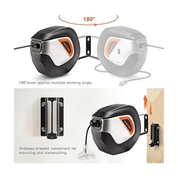 Giraffe Tools Carrete de cable de alimentación retráctil