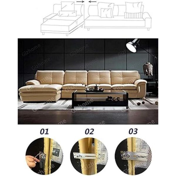Gizhome Conector para sofá con tornillos 4 unidades_6