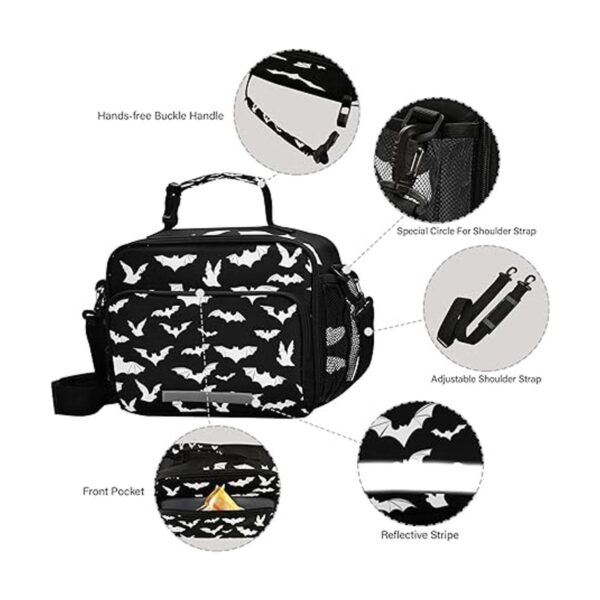 Glaphy Bolsa de almuerzo de murciélagos de Halloween con_3