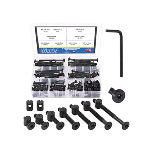 Glarks Kit de repuesto de 141 tornillos para cuna de bebé