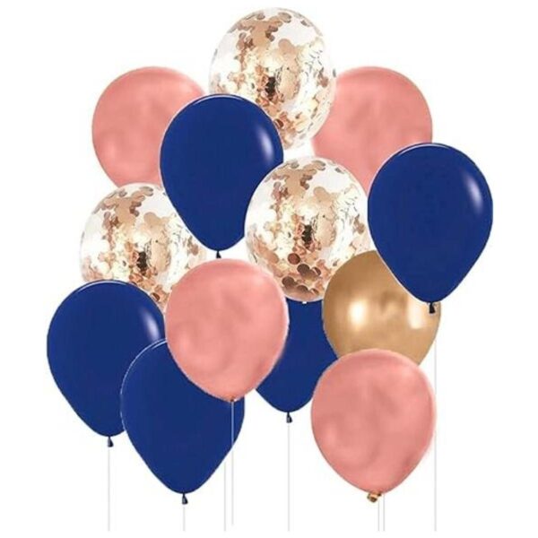 Globos de confeti azul marino y oro rosa 20 unidades para_1