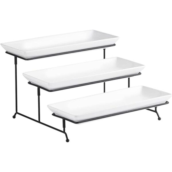 Gomakren Soporte para servir de 3 niveles platos de