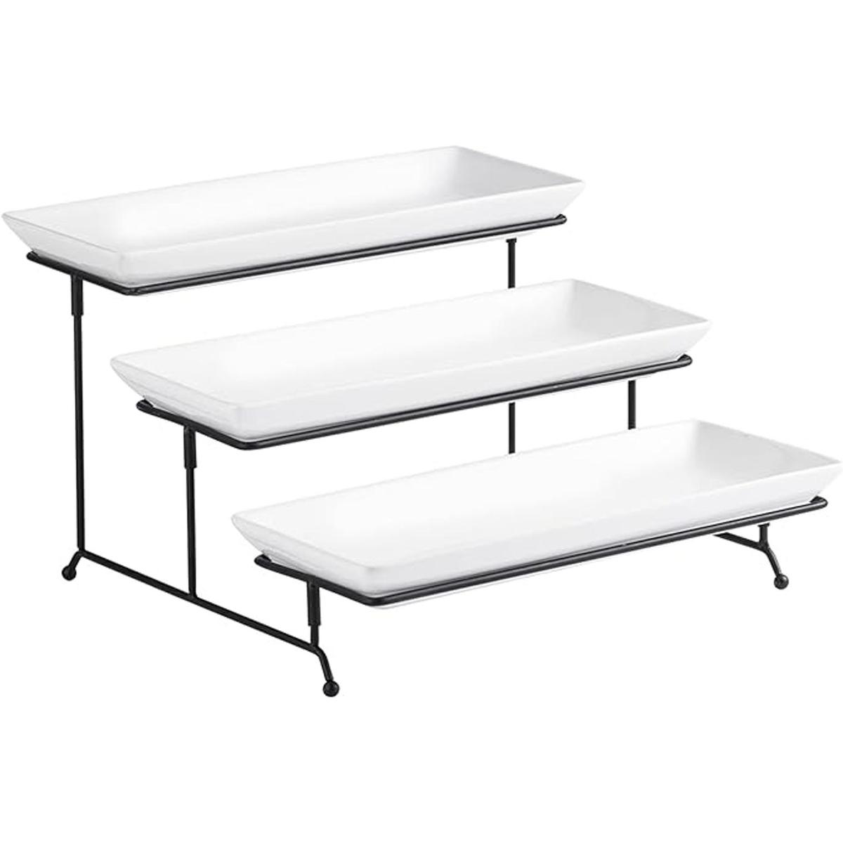 Gomakren Soporte para servir de 3 niveles platos de