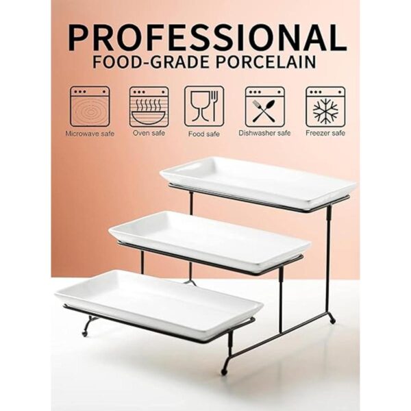Gomakren Soporte para servir de 3 niveles platos de