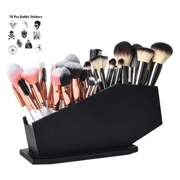 Gothvanity Soporte para brochas de ataúd organizador de