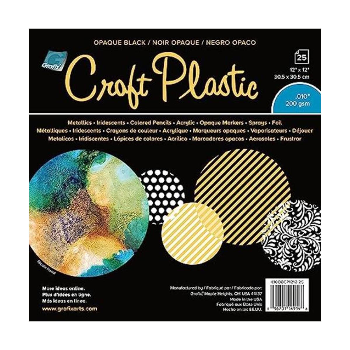 Grafix Plástico opaco para manualidades 12.0 x 12.0 in