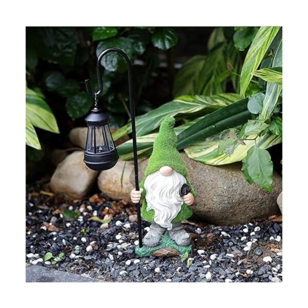 HDNICEZM Estatua de gnomo de jardín flocado gnomo grande_3
