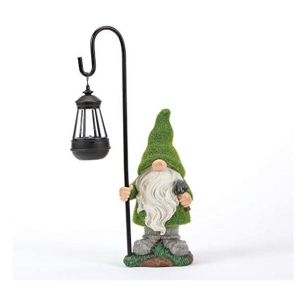 HDNICEZM Estatua de gnomo de jardín flocado gnomo grande_1