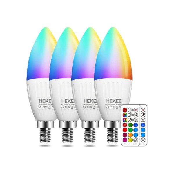 HEKEE Bombillas LED de candelabro E12 vela que cambia de_1