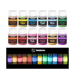 HEMOER 12 colores brillan en la oscuridad pigmento en