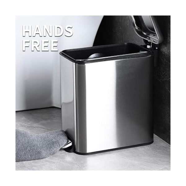 HILFA Cubo de basura rectangular compacto de acero