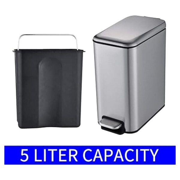 HILFA Cubo de basura rectangular compacto de acero