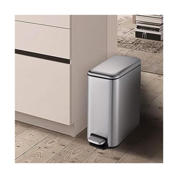 HILFA Cubo de basura rectangular compacto de acero