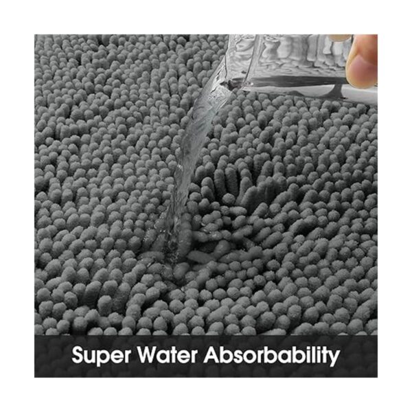 HOMEIDEAS Alfombra de baño gris de 17 x 47 pulgadas ultra_3