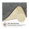 HOMEIDEAS Alfombra de baño gris de 17 x 47 pulgadas ultra_4