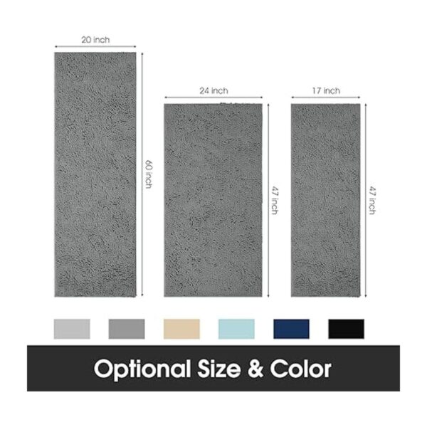 HOMEIDEAS Alfombra de baño gris de 17 x 47 pulgadas ultra_6