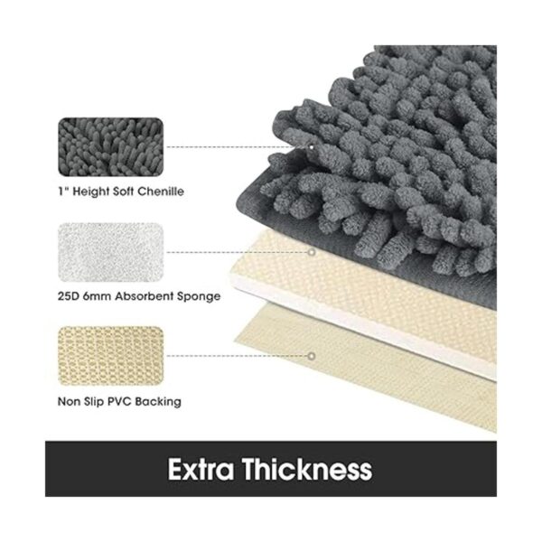 HOMEIDEAS Alfombra de baño gris de 17 x 47 pulgadas ultra_5