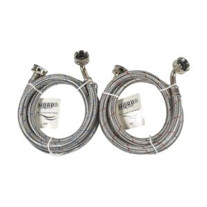 HQRP Mangueras para lavadora de acero inoxidable codo de