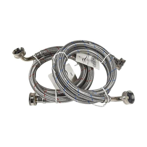 HQRP Mangueras para lavadora de acero inoxidable codo de