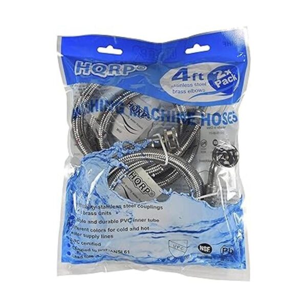 HQRP Mangueras para lavadora de acero inoxidable codo de