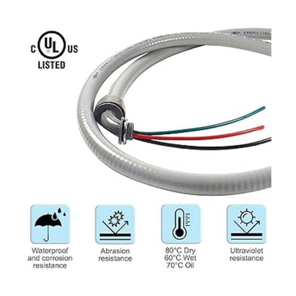 HQRP 10AWG 3Conductor no metálico liquidtight AC Whip