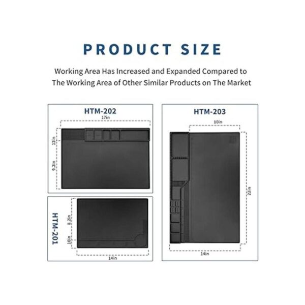 HTM202 Alfombrilla de soldadura de silicona negra