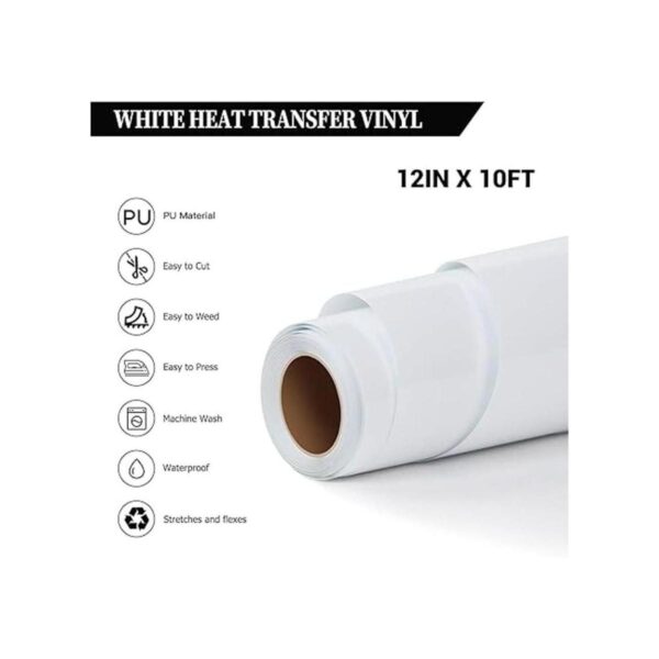 HTVRONT Rollo de vinilo blanco HTV de transferencia de