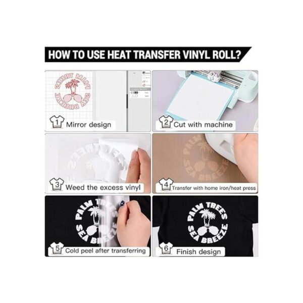 HTVRONT Rollo de vinilo blanco HTV de transferencia de