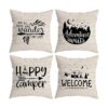 HUYAW Happy Camper Juego de 4 fundas de almohada_1