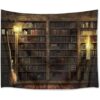 HVEST Tapiz de castillo mágico libros en estantería con_3
