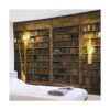 HVEST Tapiz de castillo mágico libros en estantería con_2
