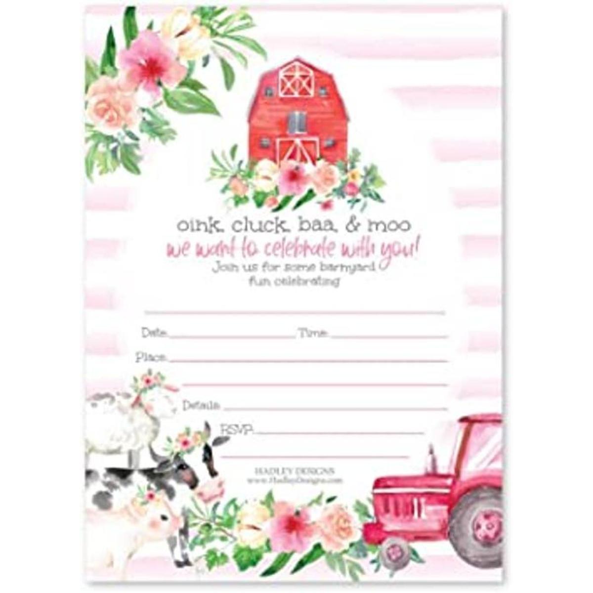 Hadley Designs 25 invitaciones de fiesta de cumpleaños de