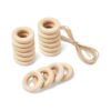 Hagao Anillos de madera natural anillos de madera para