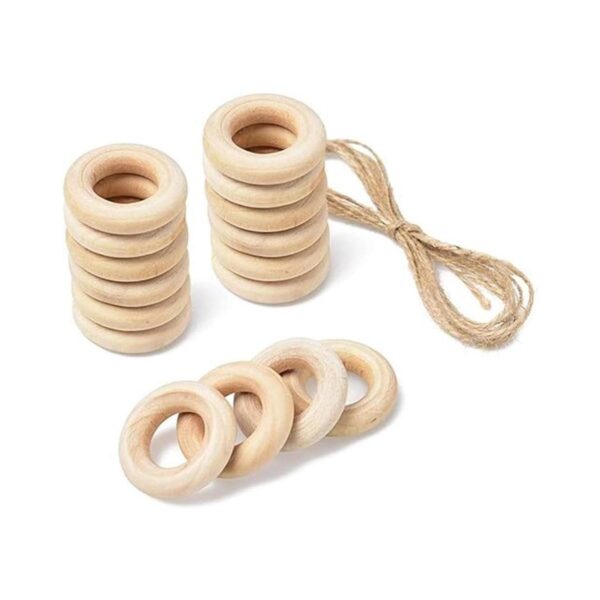Hagao Anillos de madera natural anillos de madera para