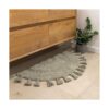 Half Circle Alfombra de baño bohemia con borlas e inserto_5