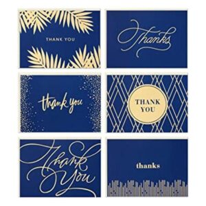 Hallmark Surtido de tarjetas de agradecimiento oro y azul_1
