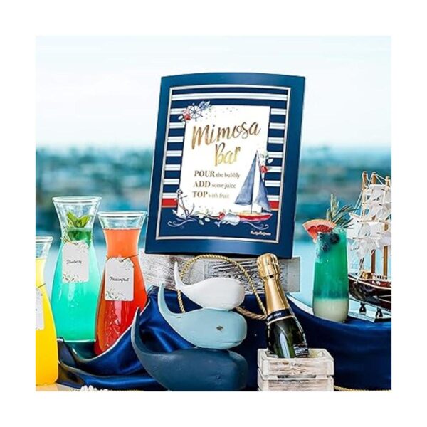 Kit de bar náutico de ballena Mimosa tema de ancla_3
