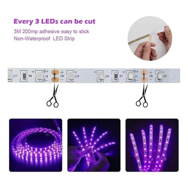 Kit de tira de luz UV negra de 24 vatios 16.4 pies5M_4