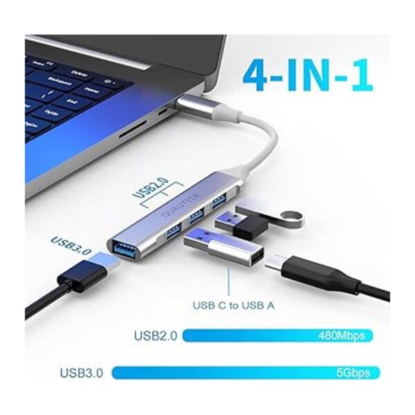 Hub USB C 4 en 1 tipo C a USB 3.0 USB 2.0 con adaptador_2