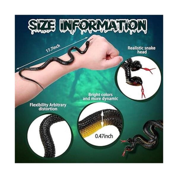 Jetec 30 piezas de serpiente de goma de 17.7 pulgadas_3
