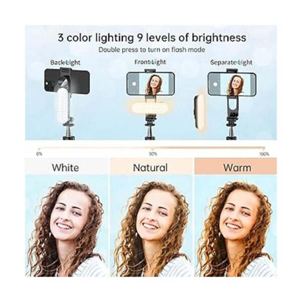 Trípode estable para selfie con luz de relleno barra_2
