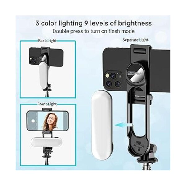 Trípode estable para selfie con luz de relleno barra_3