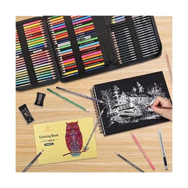 Kit de dibujo 78 lápices de grafito de acuarela de color