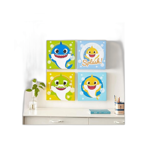 Idea Nuova Baby Shark Juego de 4 lienzos cuadrados para_1
