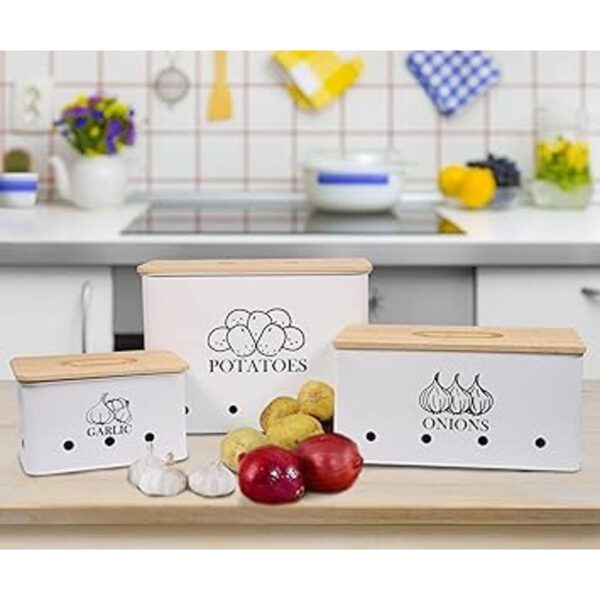 Juego de 3 latas de almacenamiento de verduras para_4
