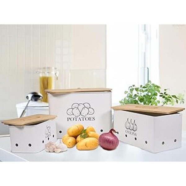 Juego de 3 latas de almacenamiento de verduras para_5