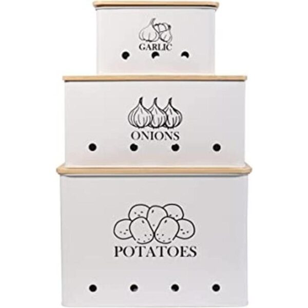 Juego de 3 latas de almacenamiento de verduras para_1