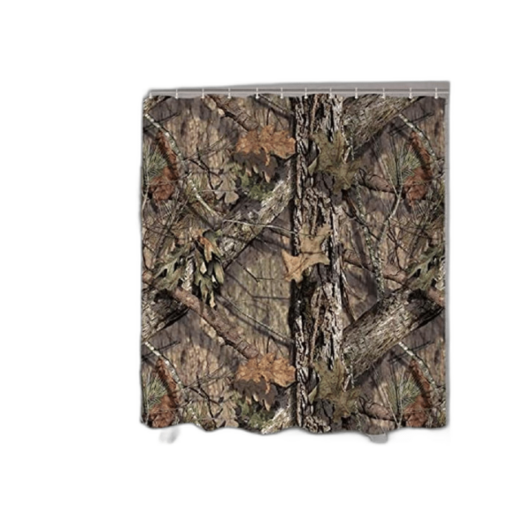 Juego de cortinas de ducha de camuflaje para baño